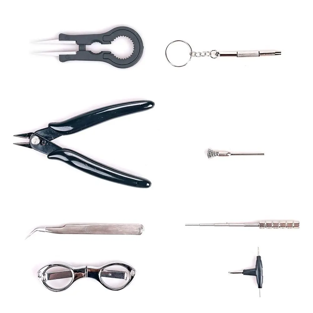 9Pcs/set 9 in 1 Artistic Repair Tool Kit Screwdriver Curved Tweezers Blacksmith Tool Set Ceramic Tweezers Winding Rod