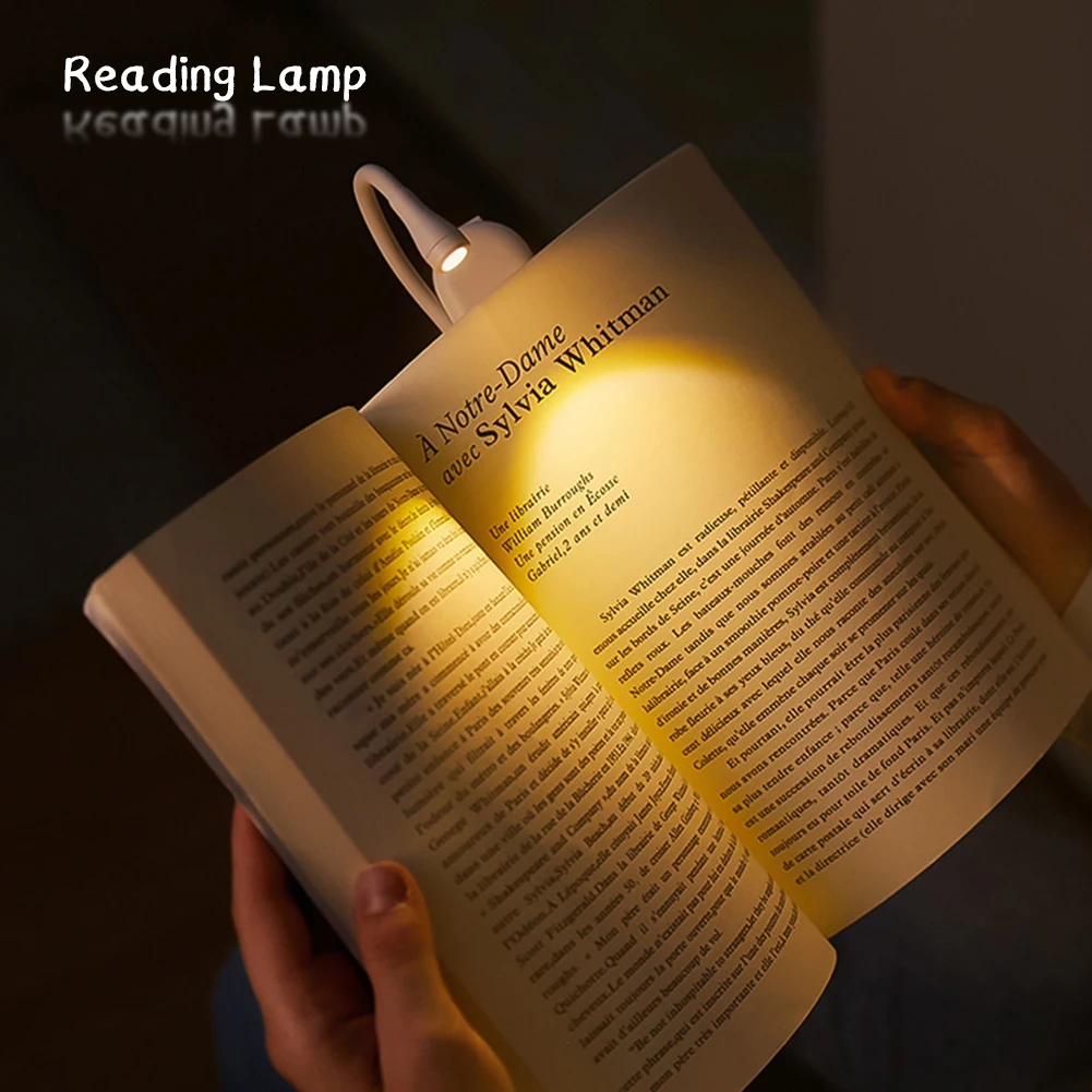 Mini Book Light Portable Clip Night Lights Usb Charging Led Dimmable Bedroom Eye Protect Camping Led Clip 360° Flip Book Lamps