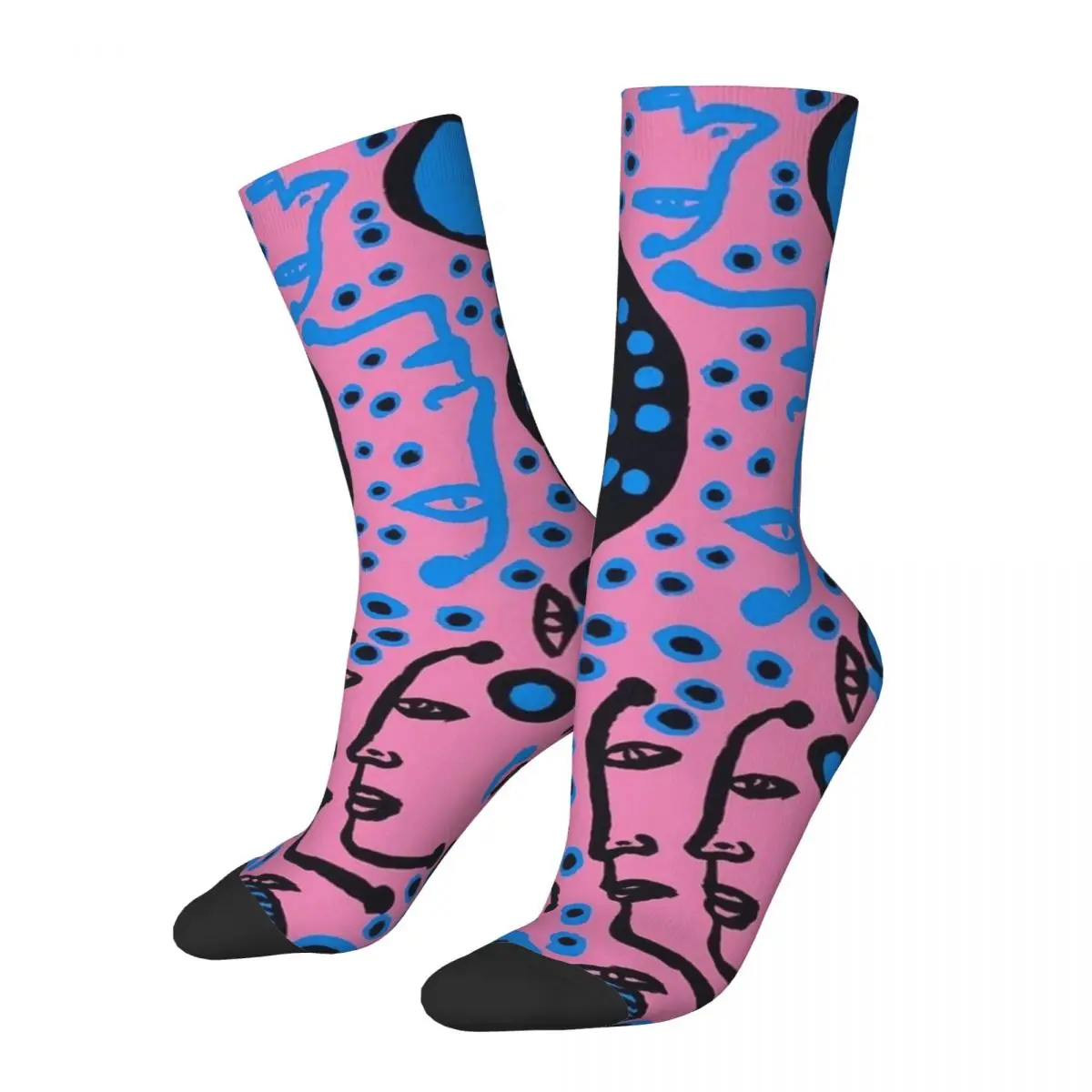 Autumn Winter Harajuku Men's Women's Yayoi Kusama Violet Socks Polka Pop Aesthetic Non-slip Football Socks