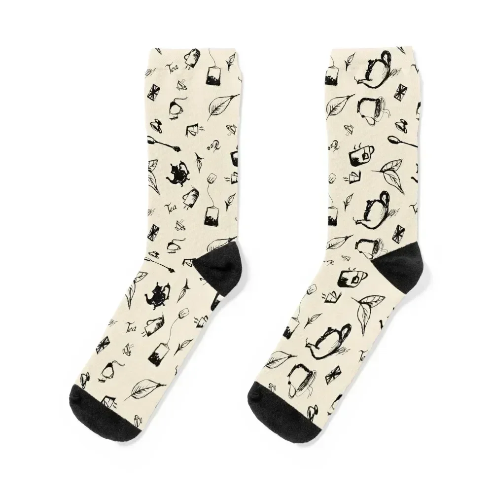

Seamless Tea Pattern Socks FASHION basketball set luxe Man Socks Women's