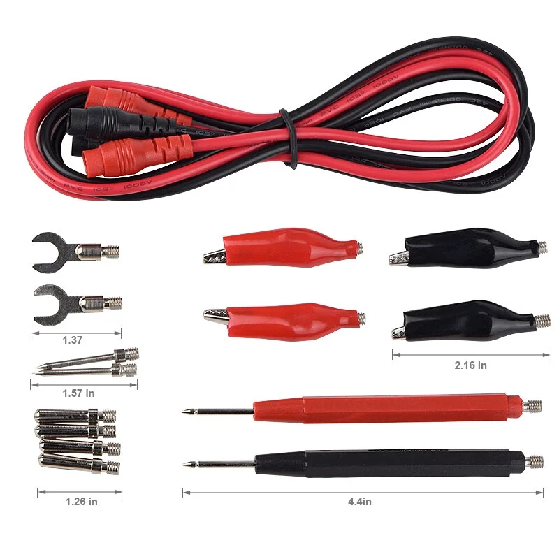 QHTITEC Professional Electrical Multimeter Test Leads Set With Alligator Clips Test Hook Test Probes Lead Kit 1000V 10A CAT.III