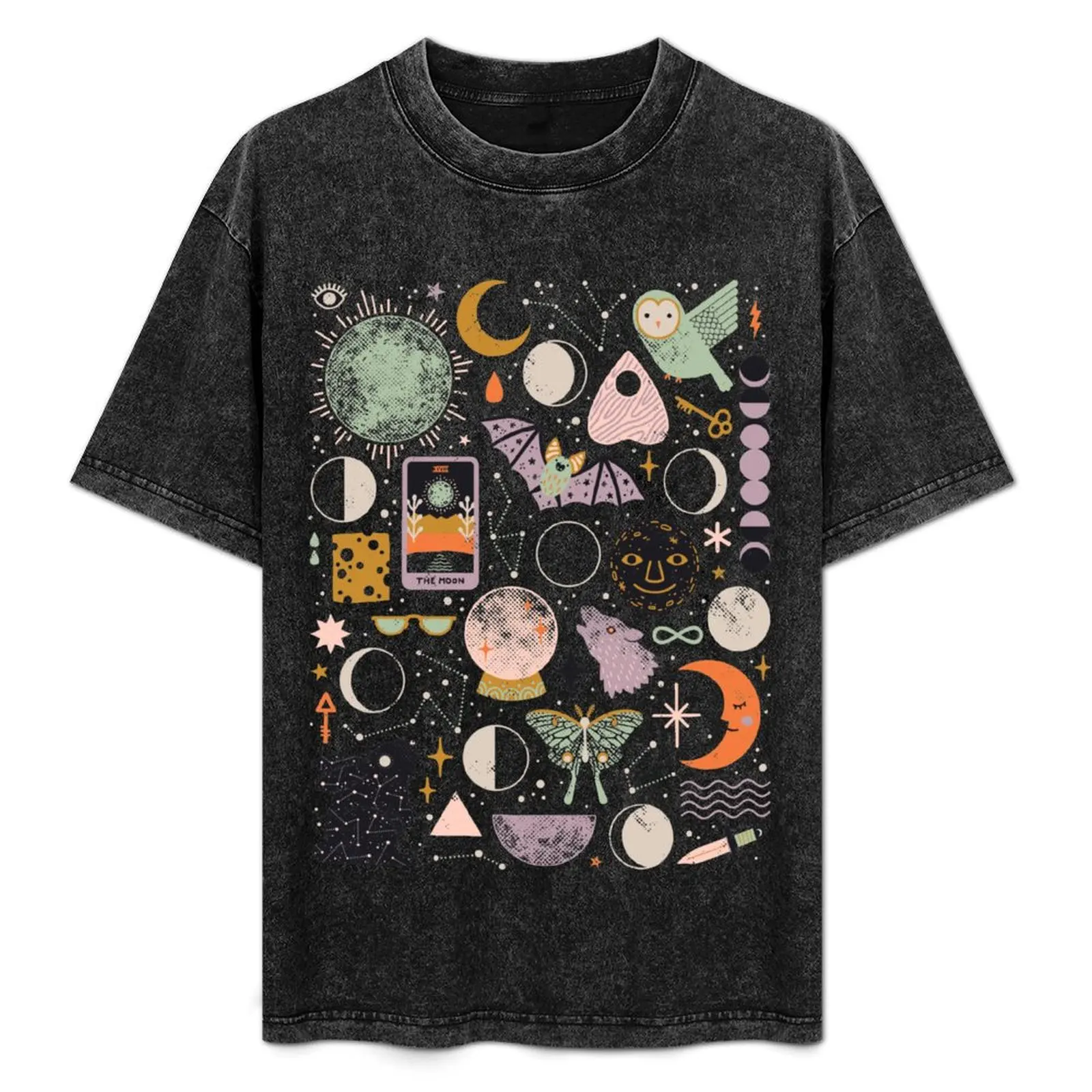 

Lunar Pattern: Blue Moon T-Shirt Novelty Print Casual Tee Shirt