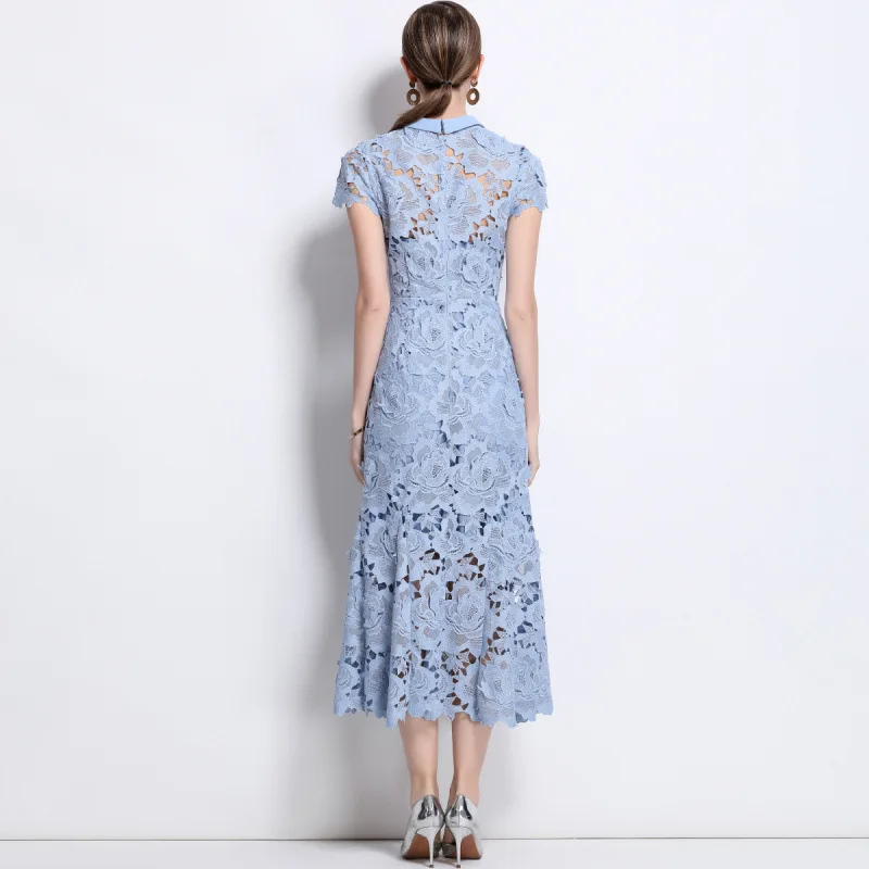 엘리 하이 네 라운드 네 오르트 스베 솔루블 레이스 드 봄 여름 신상 여성 패션 티엔드 코튼 거즈