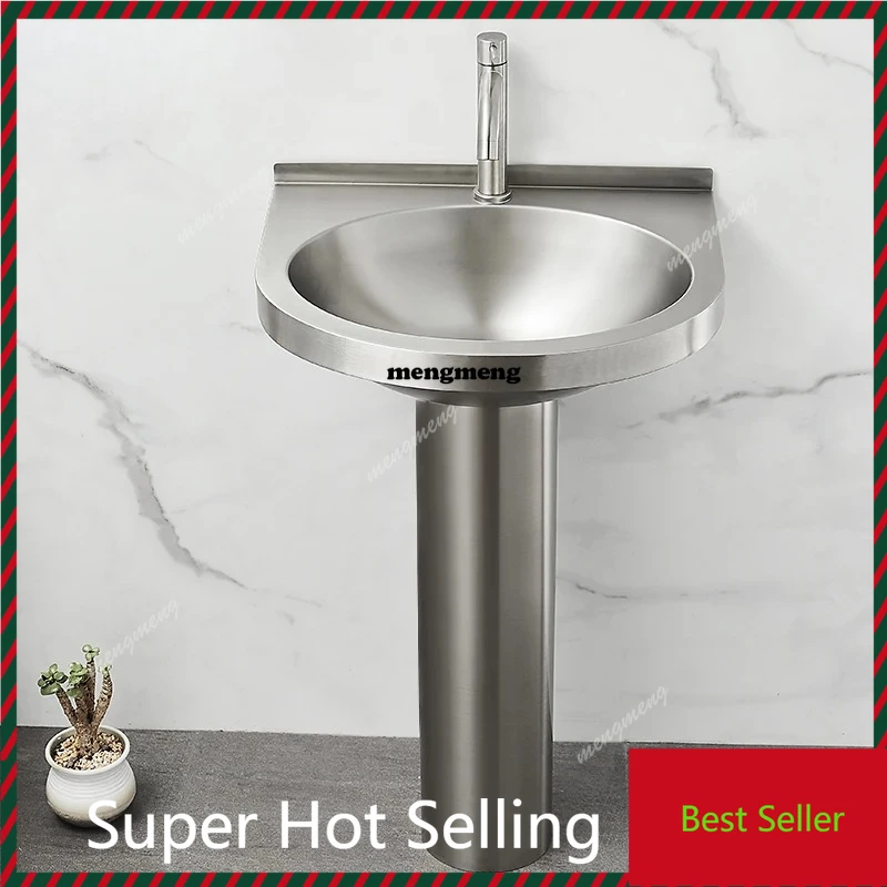 

Stainless steel column basin integrated floor-to-ceiling wash basin bathroom balcony wash basin household surface