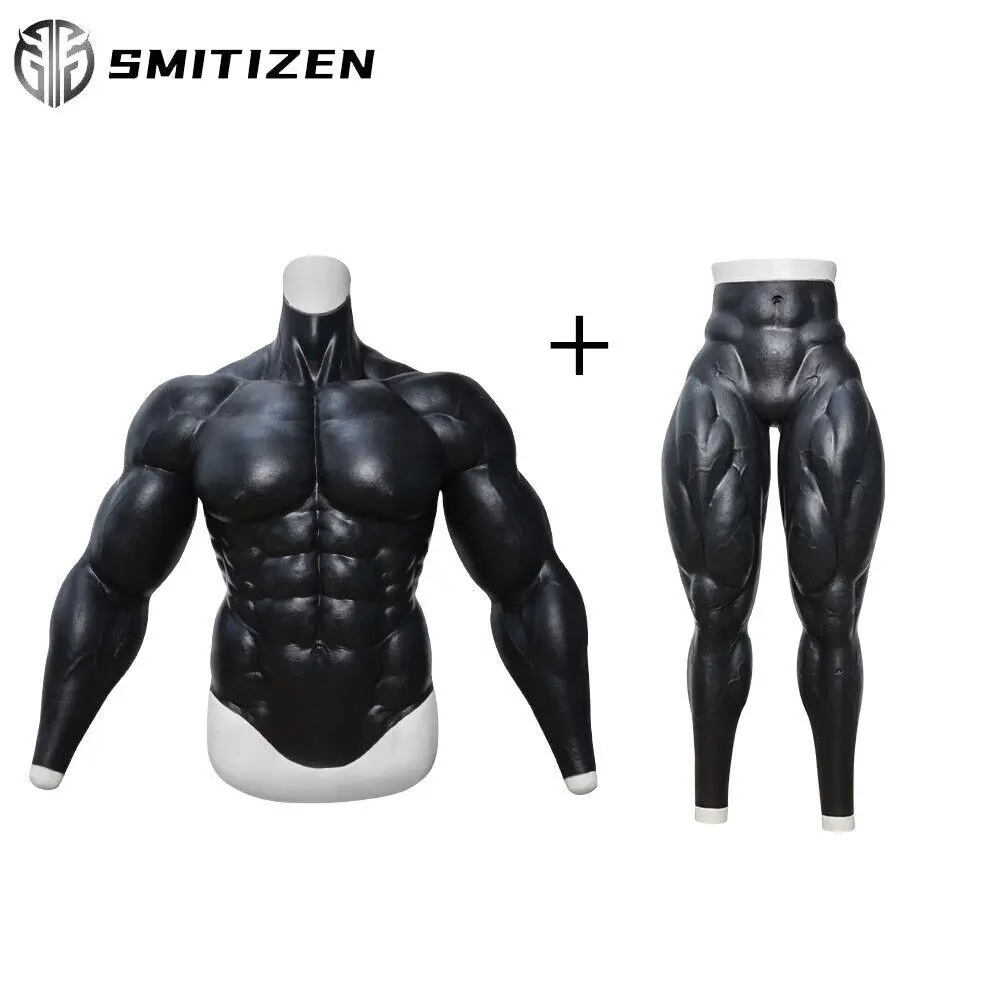 Smitizen Silicone Muscle Upper Suit and Muscle Pant Costumes for Halloween Party Cosplay