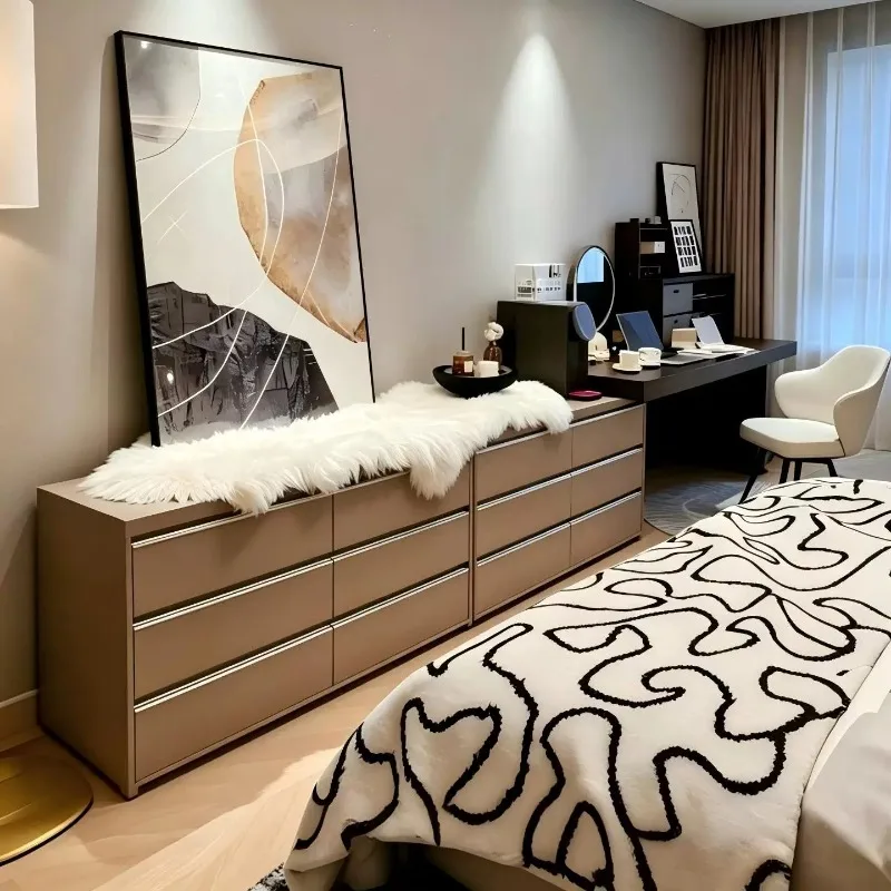 Italian minimalist paint dresser table chest integrated bedroom end cabinet