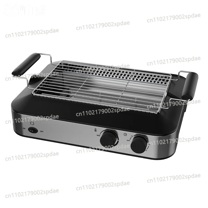 Portable Smokeless Electric Rotisserie Grill Multifunctional Barbecue Oven with Grill Rack Meat Rack and Skewers