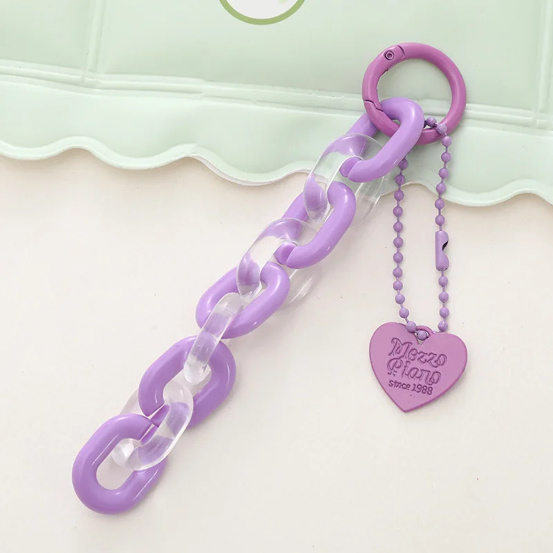 Jelly acrylic chain pendant ins summer love pendant