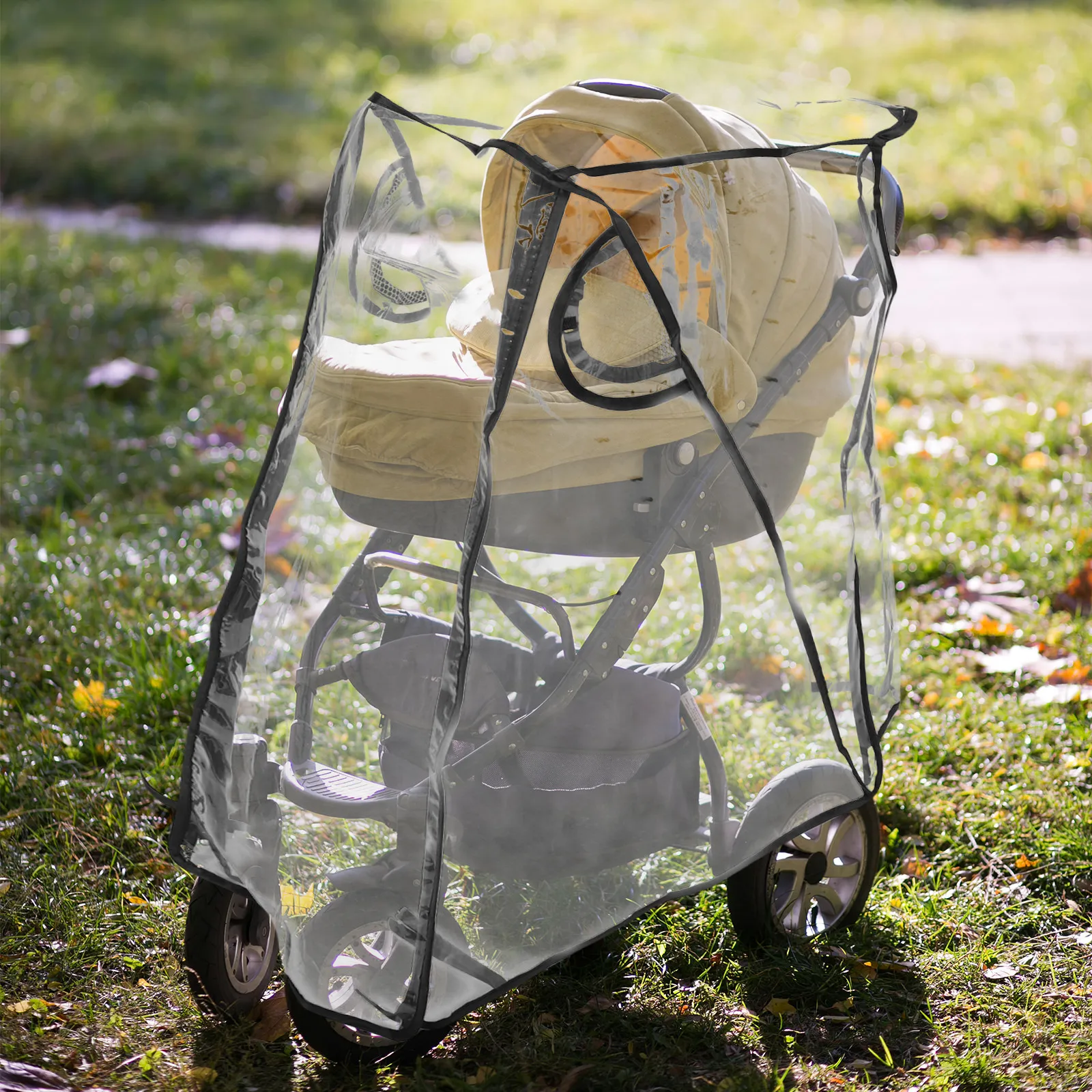 Baby Stroller Windproof Rain Cover Universal Transparent Waterproof Stroller Protector Easy Install Outdoor Use Baby Carriage