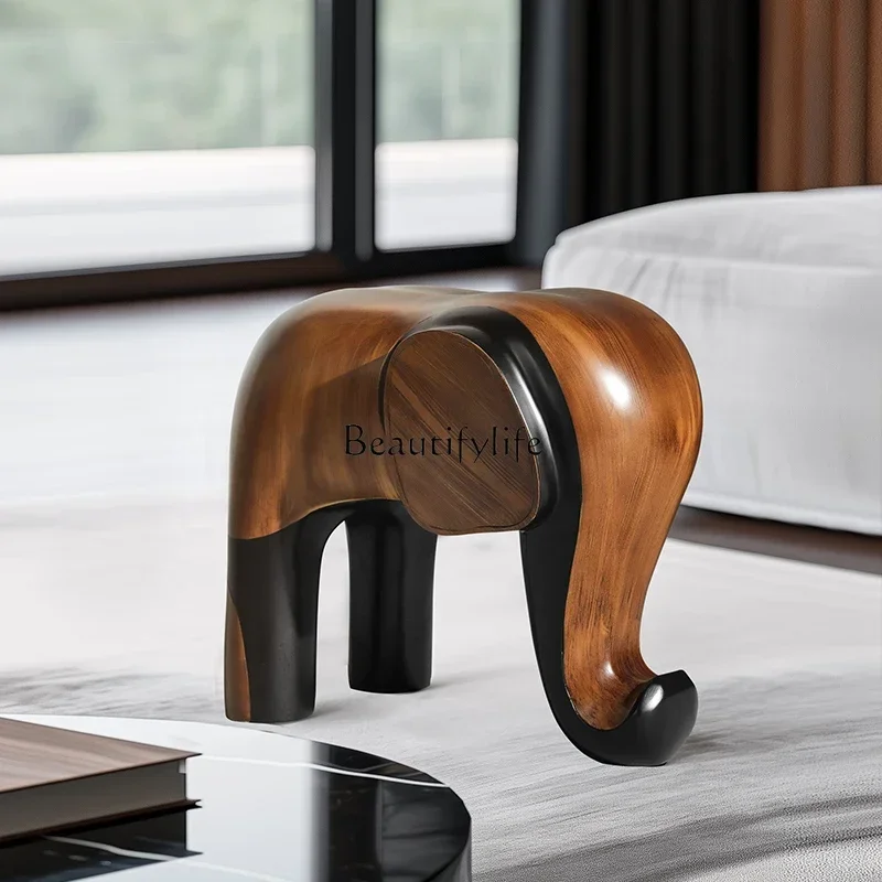 D06Artist home shoe changing stool light luxury high sense solid wood stool