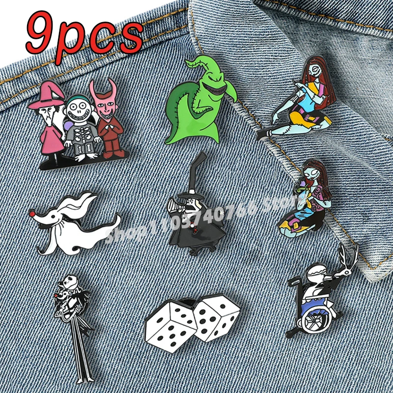 

The Nightmare Before Christmas Lapel Pin Jack Cosplay Jacket Shirt Enamel Pins for Boys Hallowmas Clothes Badge Accessories