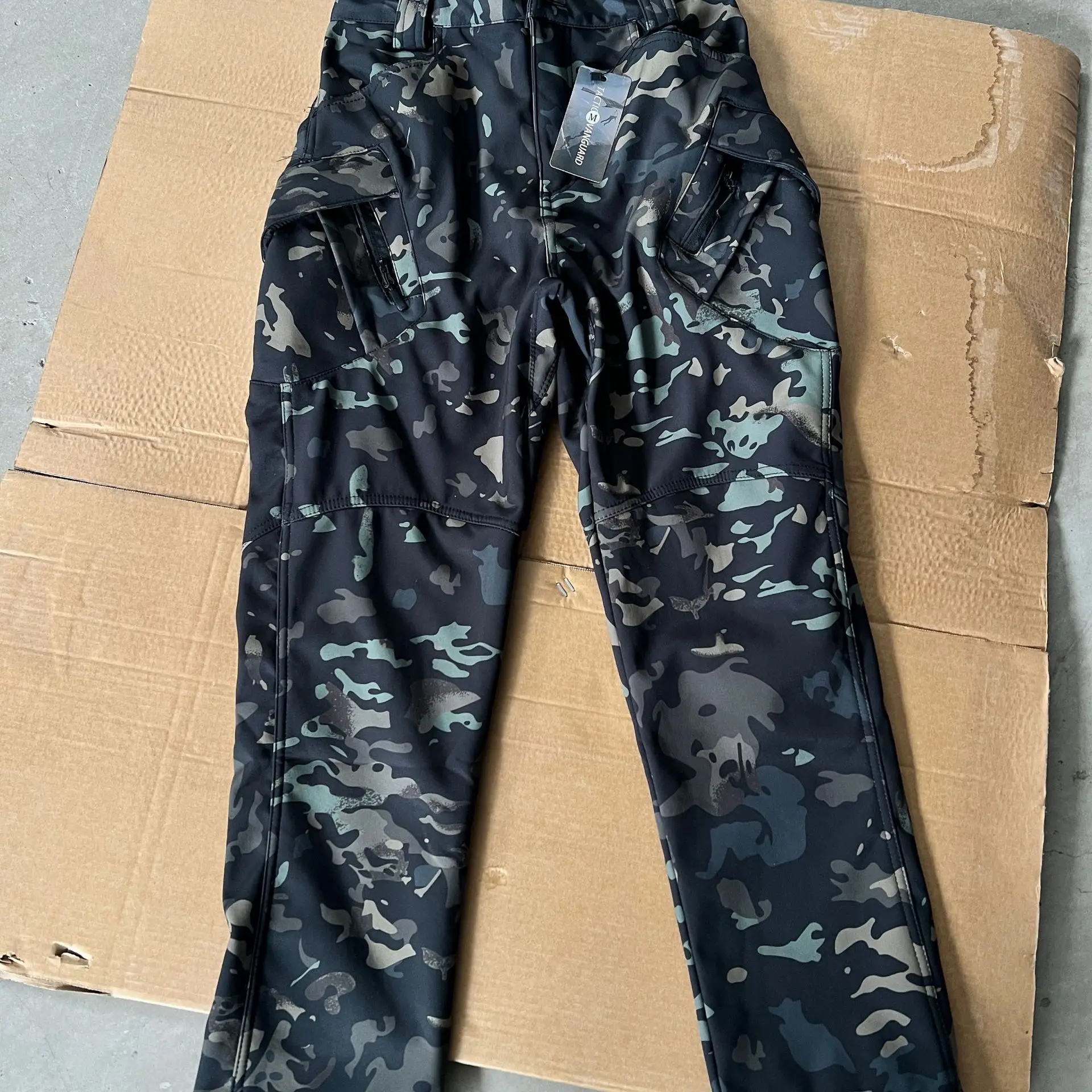 IX9 กางเกงยุทธวิธีผู้ชายผ้าฟลีซบุซับในฤดูหนาวกันน้ำทหารกางเกงทำงานกลางแจ้งการฝึกอบรมคาร์โก้เดินป่า