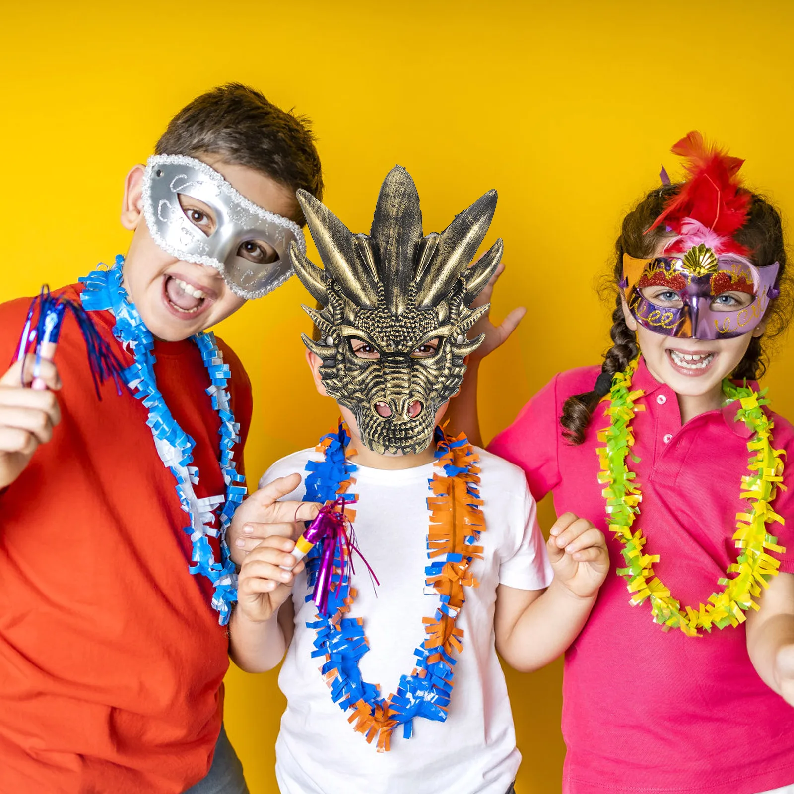 

Dragon Mask Dino Plastic Dinosaur Dress up Costume Props Cosplay for Kids Child