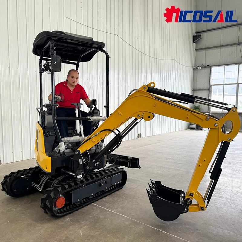 

Fully Hydraulic Tracked Excavator Compact Backhoe Loader for Small Projects Courtyard Micro Excavator 1.8 Ton Mini Excavator