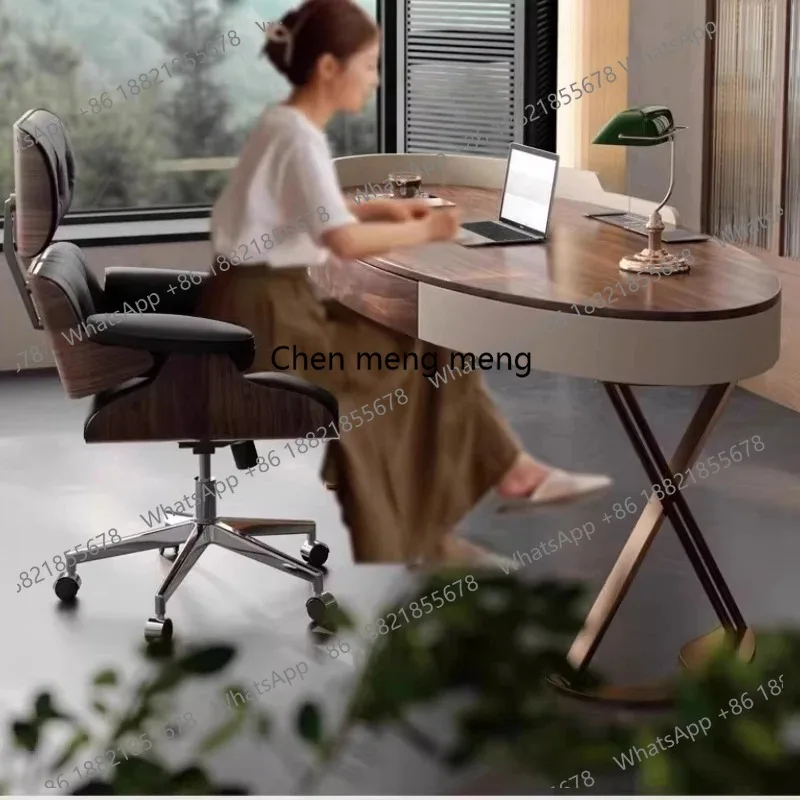 Italian minimalist walnut wood writing desk room offices office desks and workstations computer desk Room desks office furniture