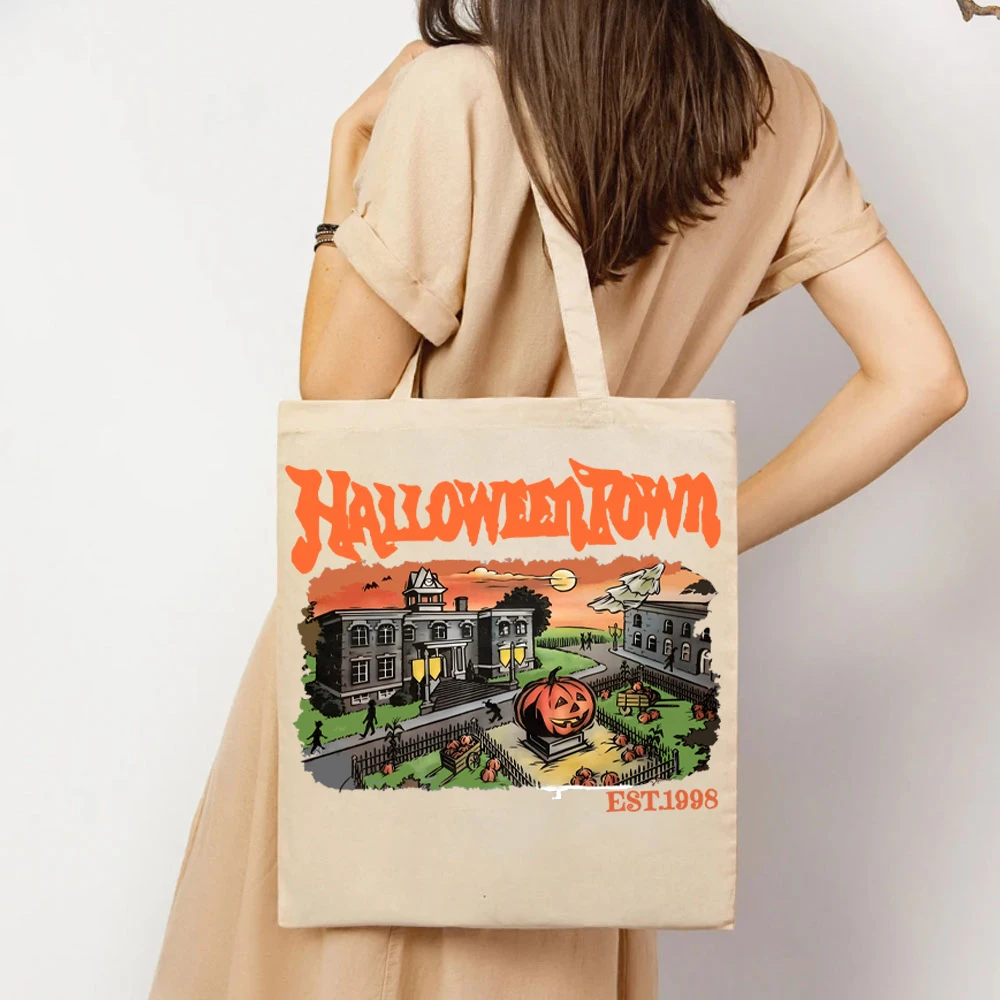 Halloweentown Est 1998 Tote Bags Retro Halloweentown Women's Handbag's Halloweentown University Tote Bags Retro Women's Handbags