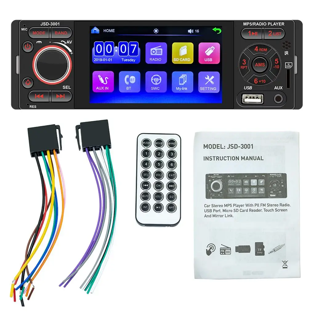 

Car MP5 Player Bluetooth-compatible Touch Control Screen Stereo Audio Systems Multimedia Playing Spare Parts for