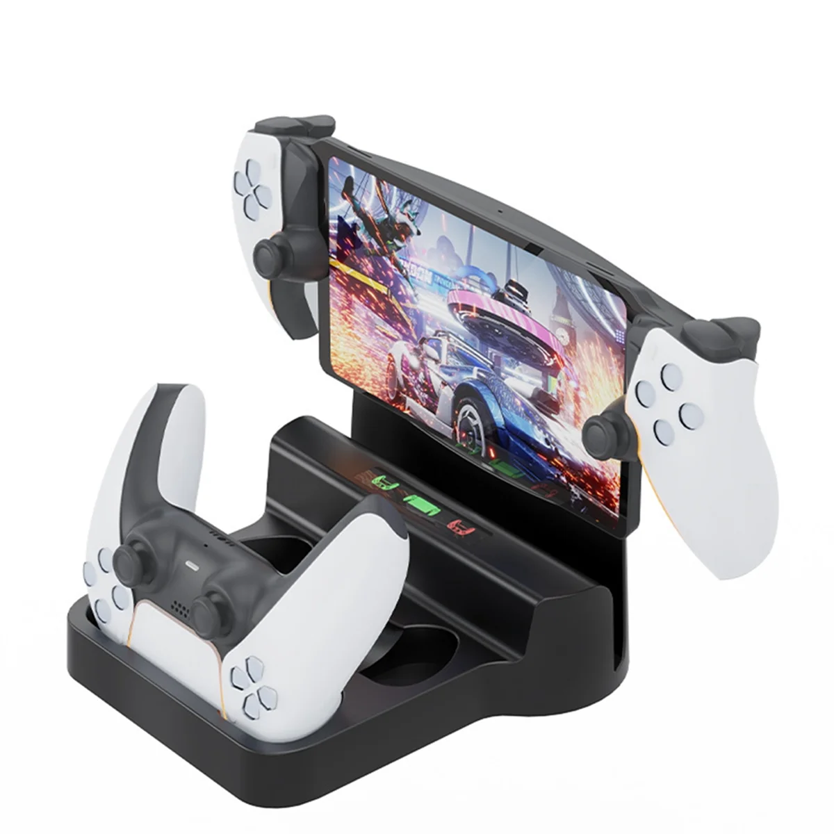 Para PS5 Portal Streaming Base de carga portátil para PS5 Gamepad Cargador de base de carga Cargador de mano, blanco