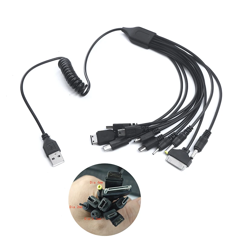 Universal 10 in 1 Retractable USB Multi Charger Cable For Cell Phone