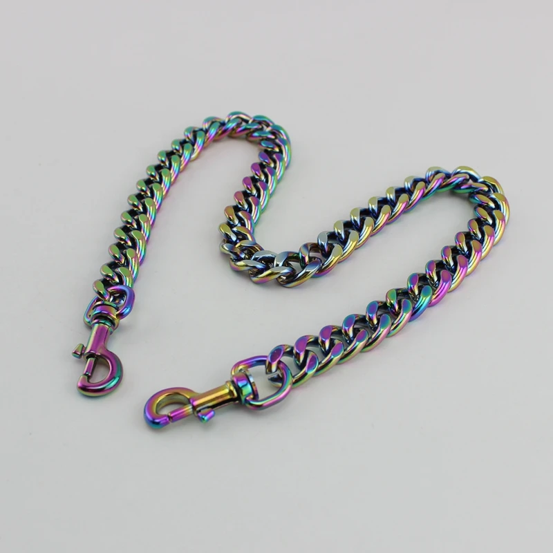 1 peça 13mm anodizado iridescente arco-íris corrente de alumínio para bolsas femininas bolsa carteiras cinta longa corrente