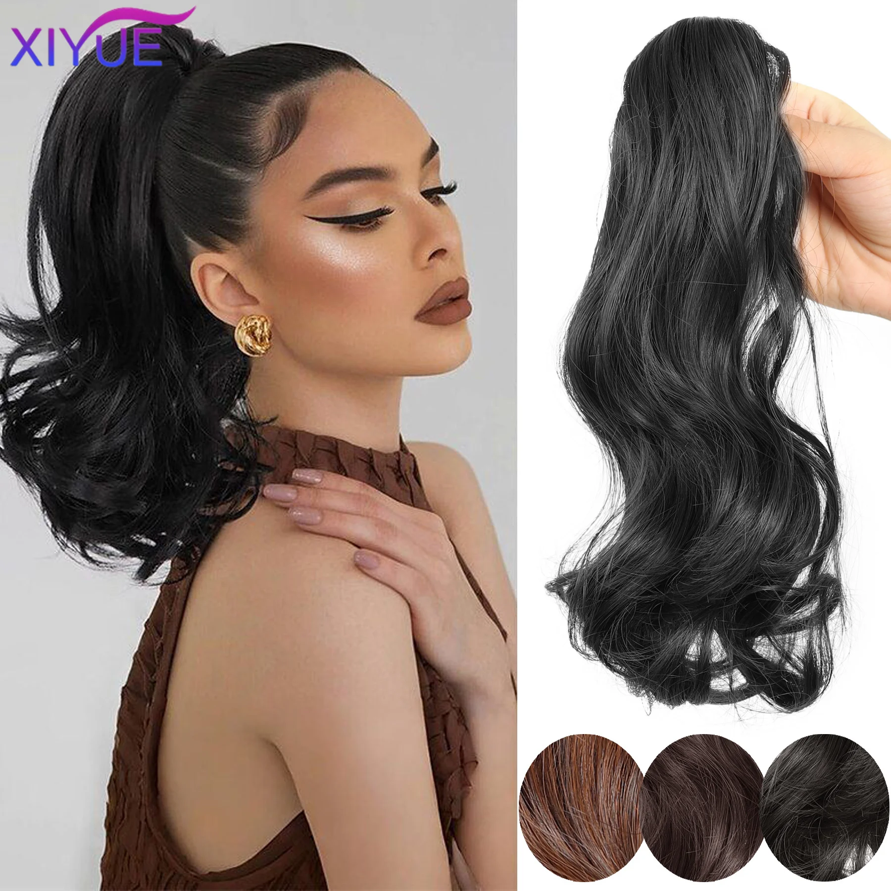 Synthetic Short Curly Wig Ponytail 10Inch Claw Clip In Ponytail Hair Extension Cute Hairpiece Wig For Women Synthetic Ponytail