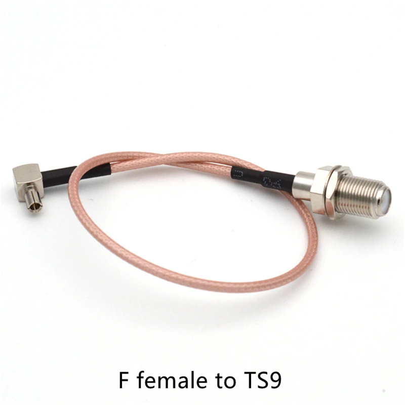 1 Stück 15cm 6" F-Buchse auf TS9 TS-9 CRC9 rechtwinkliges Koaxialkabel RG316 HF-Frequenz-Verlängerung für 3G 4G Antenne – Detail 3