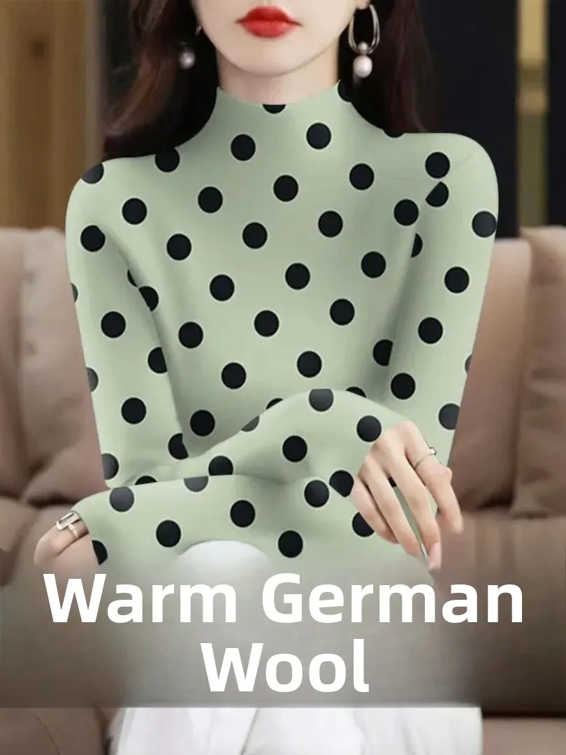 Édition limitée Fce doublé col haut Long Sve haut thermique maman Sle chaud allemand velours couche de Base irt femmes T-irt