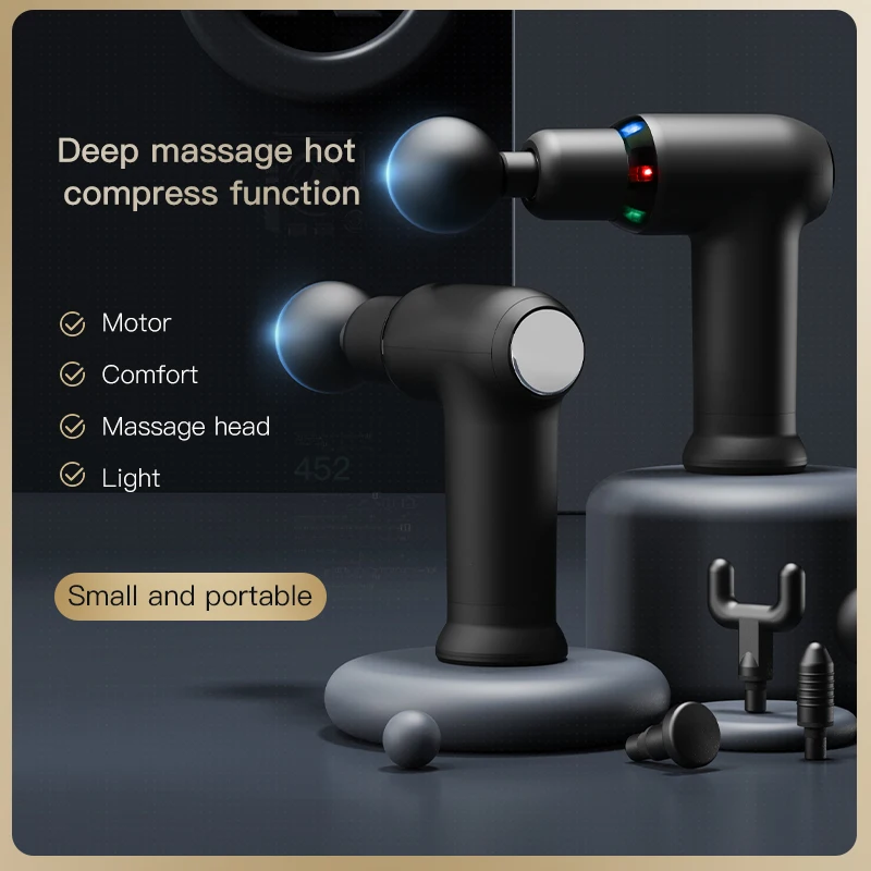 

Quiet Motor Muscle Recovery Device Accessory with 6 Massage Heads Portable Fascia Gun Kit for Home Relaxation Therapy