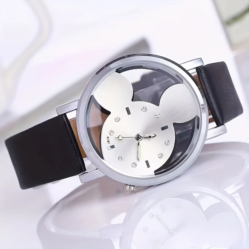 Cute Cartoon Watch for Kids and Girls - Fashionable and Simple Quartz Wristwatch with PU Leather Strap - Perfect Gift Idea