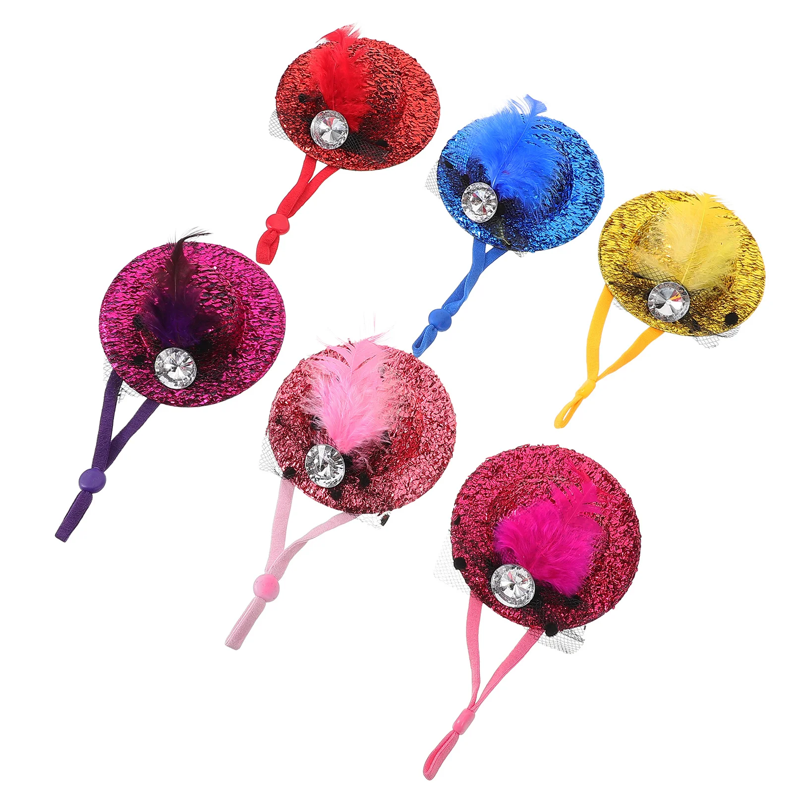 6 قطعة قبعات الدجاج الحيوانات الأليفة الزخرفية قابل للتعديل مهرجان الدجاجة قبعة القماش الطيور ملحق عيد الميلاد لوازم الحفلات قبعة الدجاج