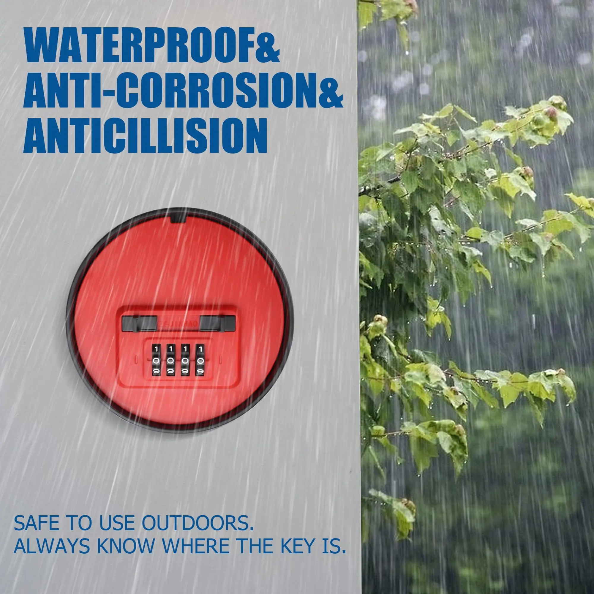 Hidden Key Box with Combination Lock Plastic Safe Small Storage Lockable Box with Code Outdoor Secret Items for Decor Flowerpot