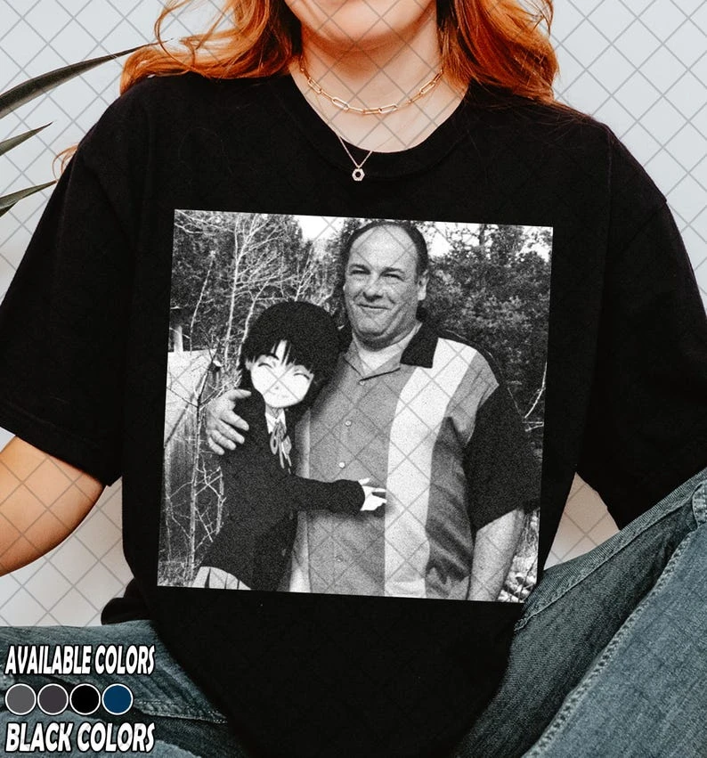 Vintage Tony Soprano x Serial Experiments Lain Mashup T-shirt | Meme Tee