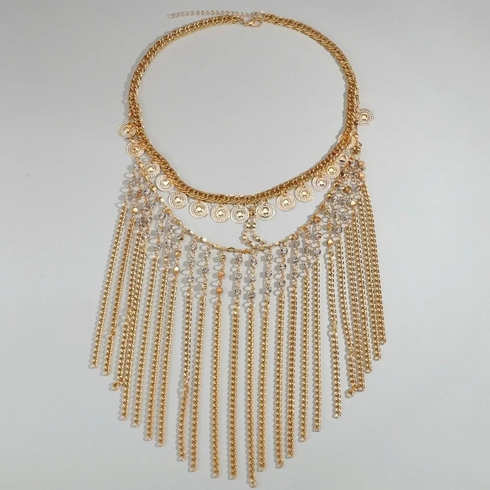 Creatieve Coin Bell Buikdans Gezichtssluier Strass Etnische Stijl Gordijn Hoofdketting Goud Cosplay Hoofdband Maskerade Masker Vrouwen