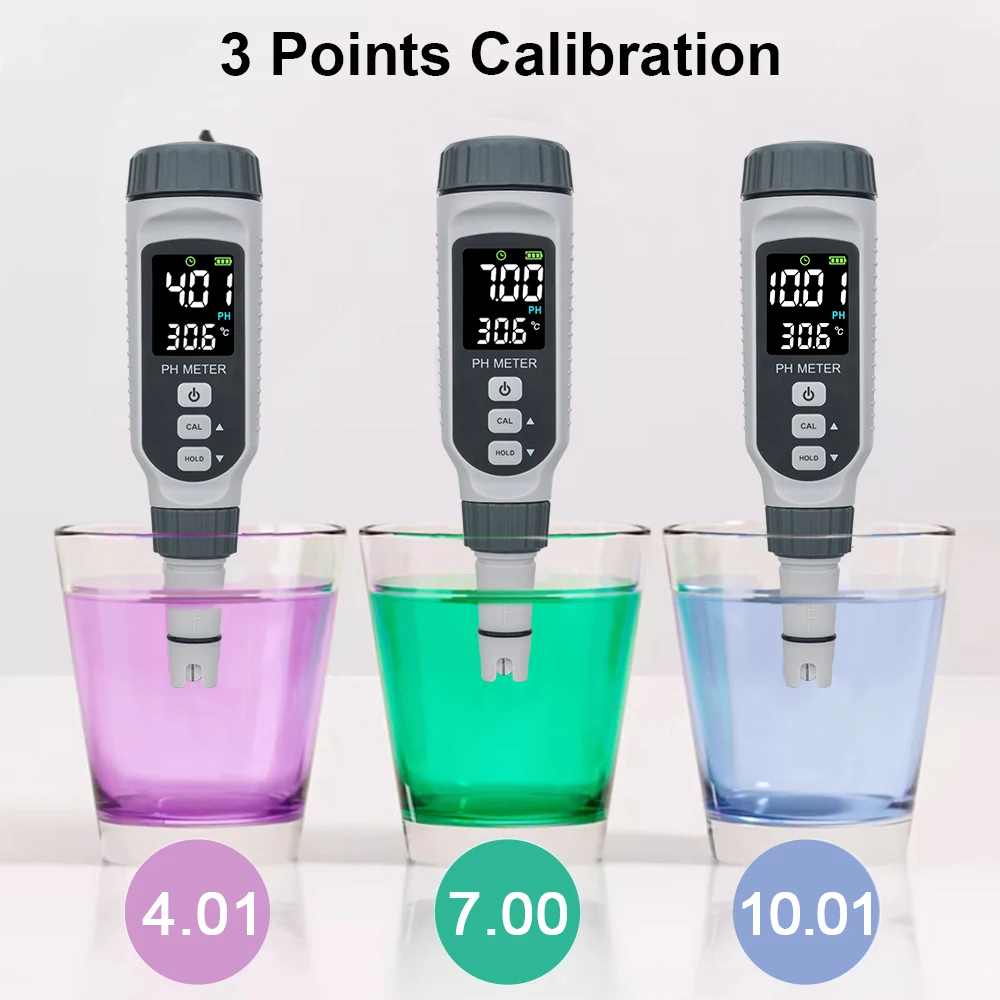 Imagem -05 - Caneta tipo Monitor de Qualidade da Água Acidimeter Acidimeter Recarregável para Aquário Piscina Medidor de ph Profissional