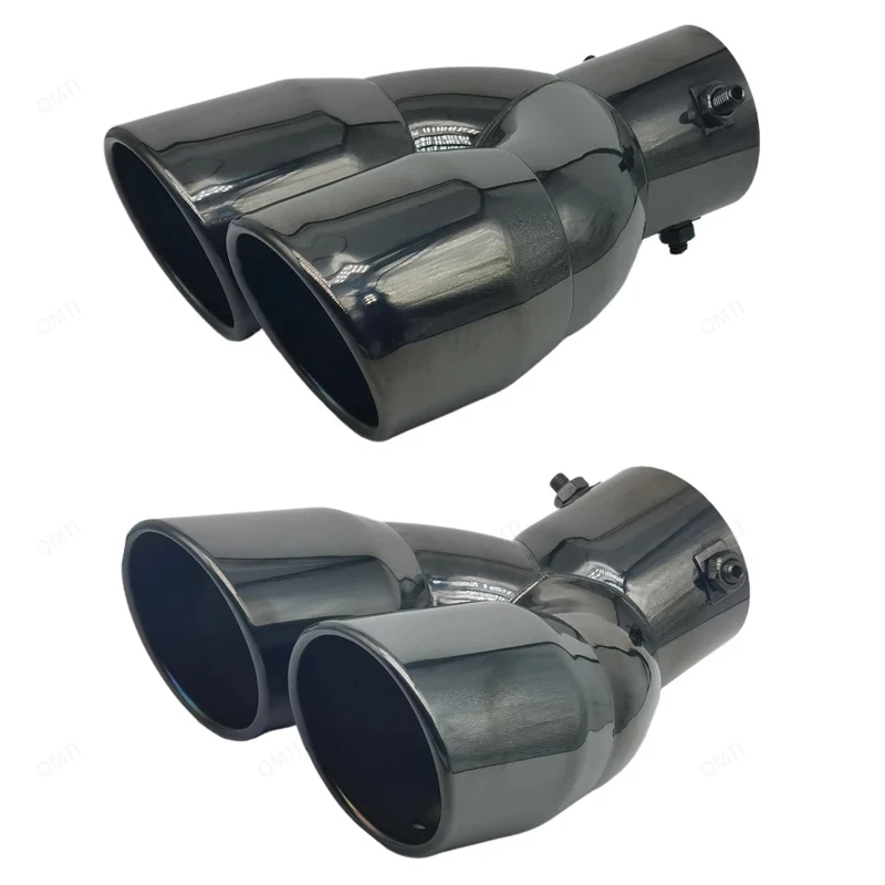 Dual Outlet Car Exhaust Pipe Tip Muffler Tip Tail Pipe Universal Stainless Steel Exhaust System Car Accessories