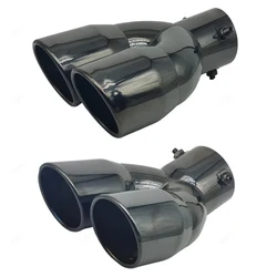 Dual Outlet Car Exhaust Pipe Tip Muffler Tip Tail Pipe Universal Stainless Steel Exhaust System Car Accessories