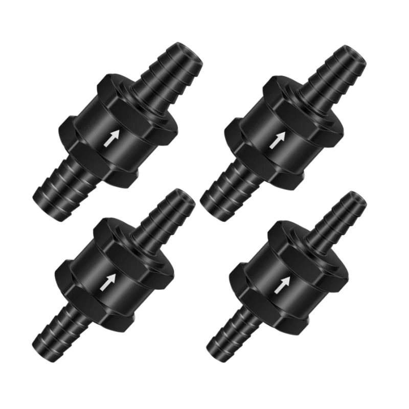 4 個の燃料チェックバルブ、水燃料ディーゼルガソリン用一方向インライン逆止弁 (黒 4mm 6mm 8mm 10mm 12mm 14mm OD）