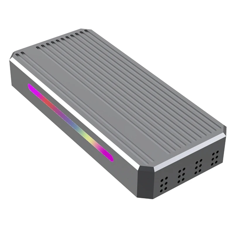 USB4 Hard Drive Box M2 Nvme Solid State Drive Reader 40G 4 Mobile Hard Drive Box With RGB Light Durable Easy Install