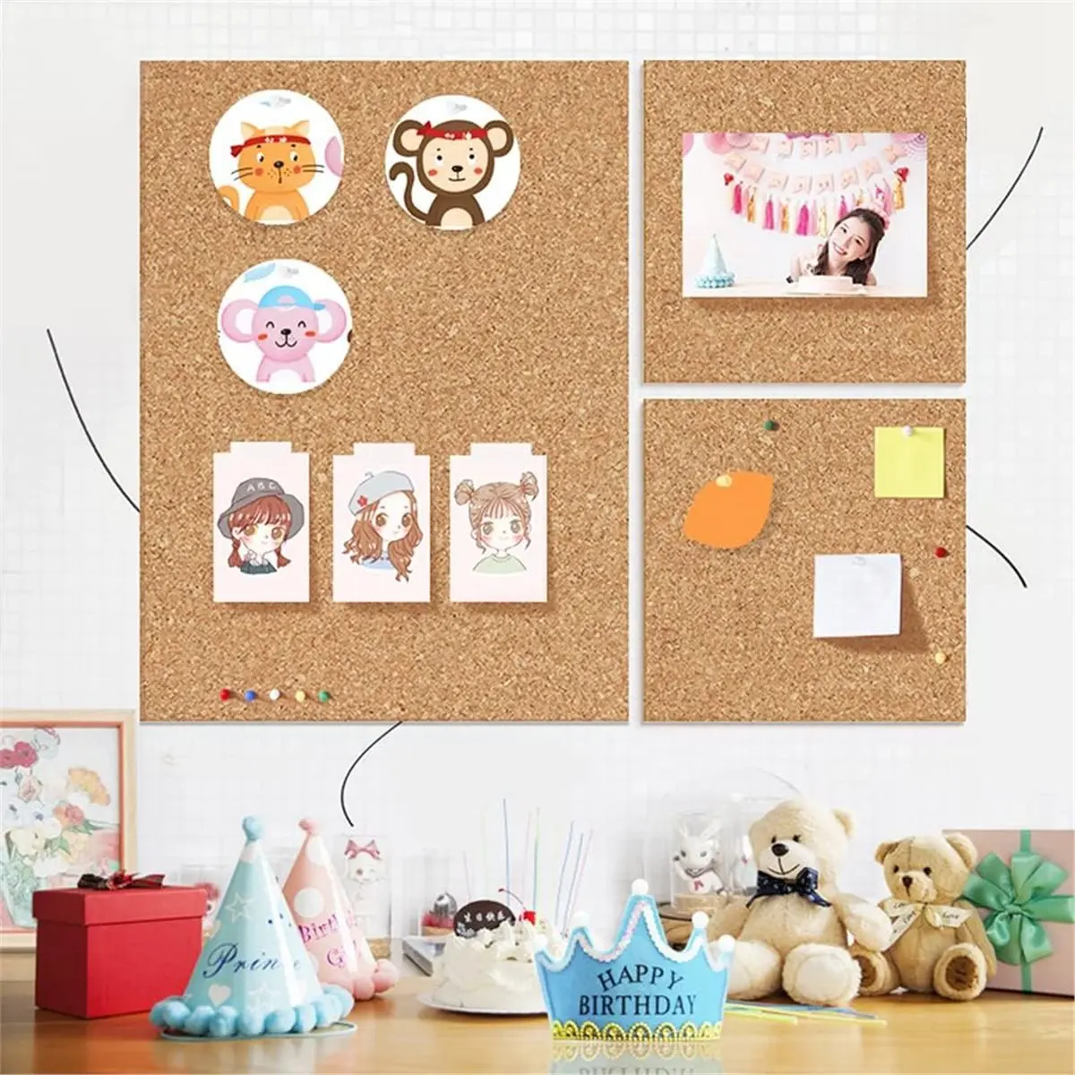 Self-Adhesive Cork Board Roll, 1/8Inch Thick Cork Boards for Walls, 20x16inch Cork Board Roll for Office, Home, School