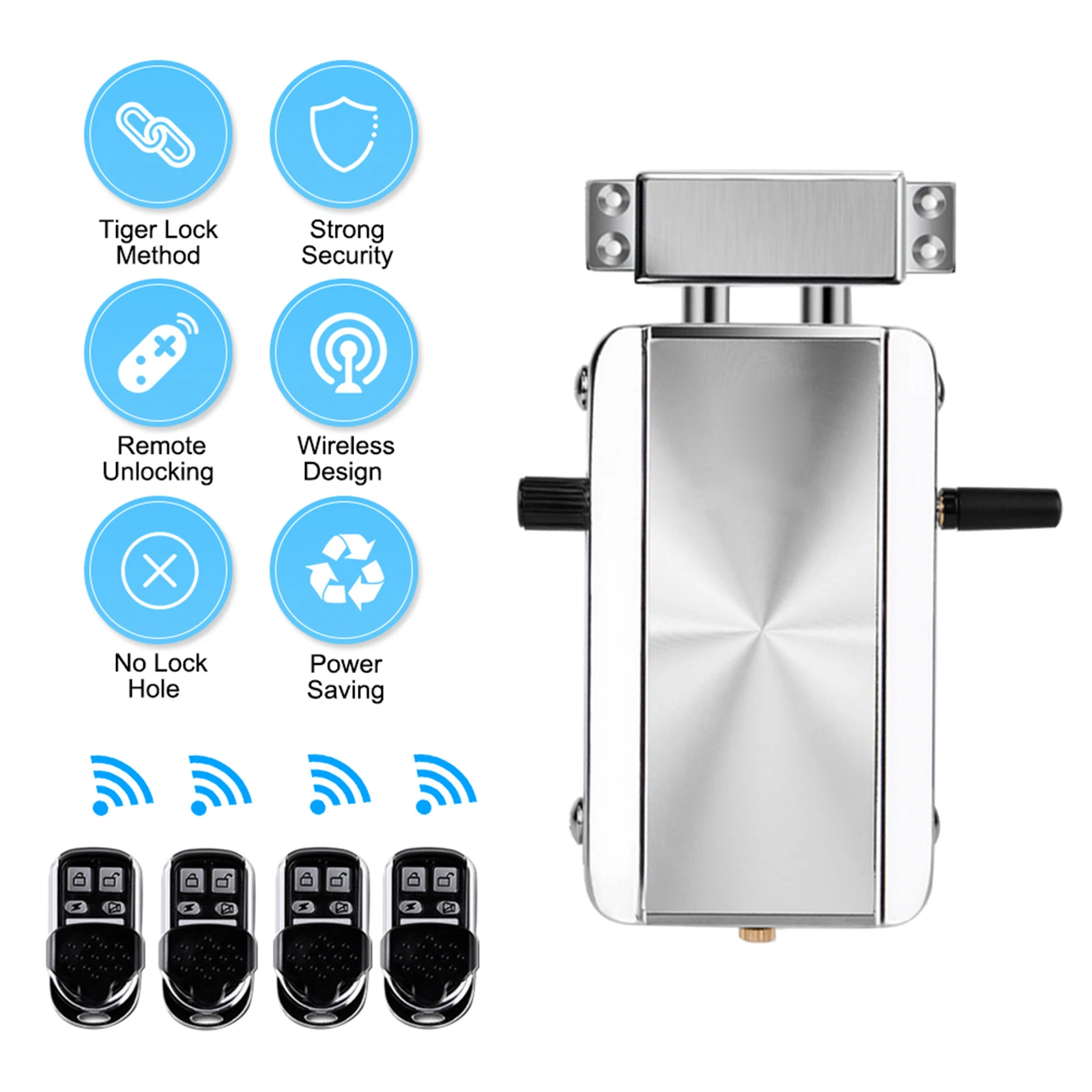 

Smart Home Door Lock Kit with Remote Control Keyless Entry Wireless Electronic Anti-theft Deadbolt Access Control System for Hom