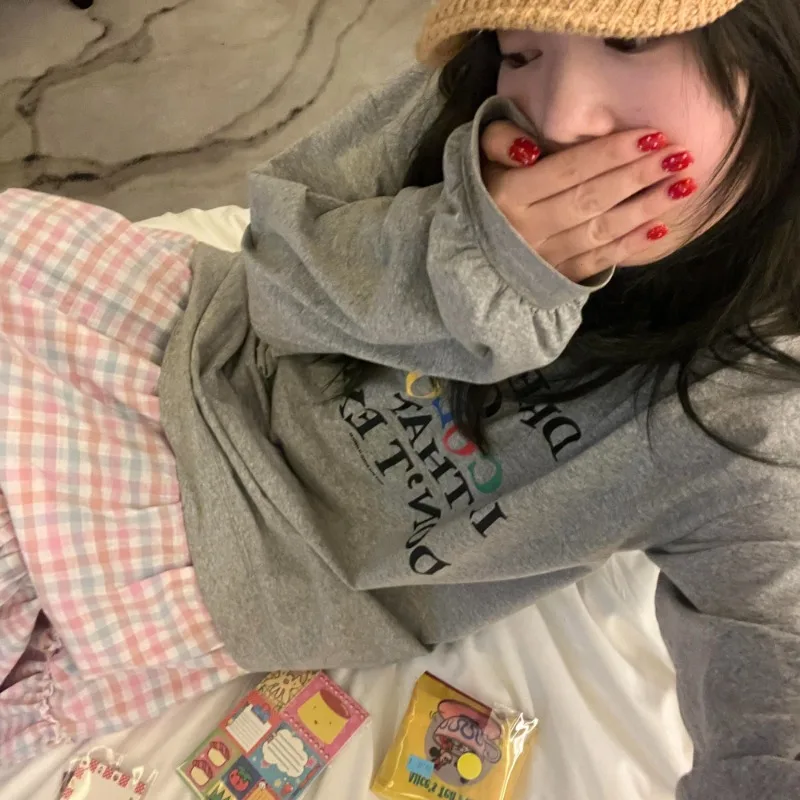 Rosa xadrez saia longa feminina japonês bonito mori meninas dobras saias de linha a primavera verão doce todos os jogos casuais faldas