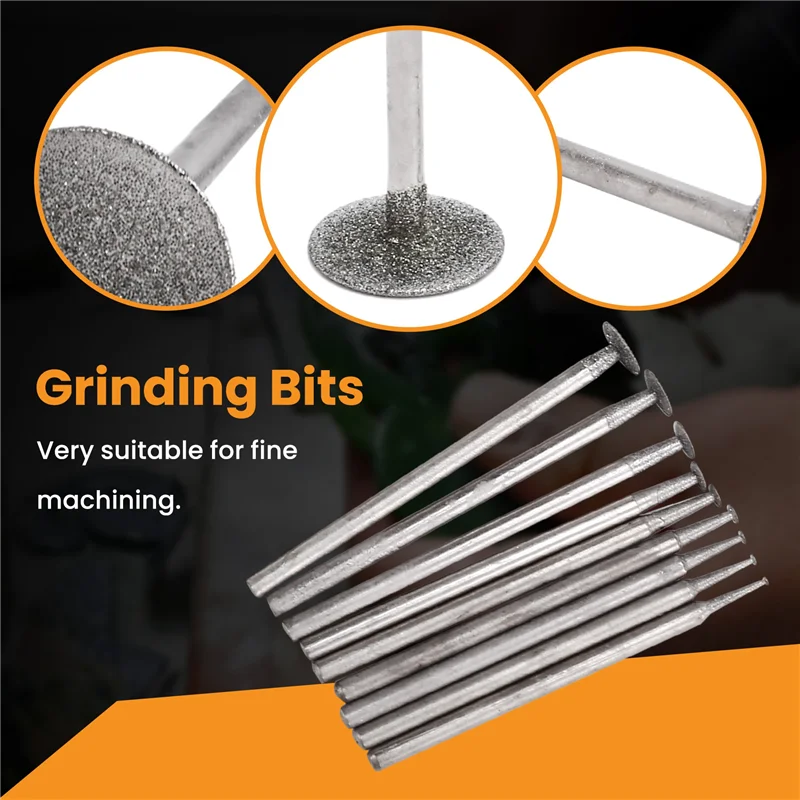 Classy-14PCS Diamond Stone Grinding Bits - 3/32 Inch Shank For The Customizer, High-Precision Rotary Tool Accessories
