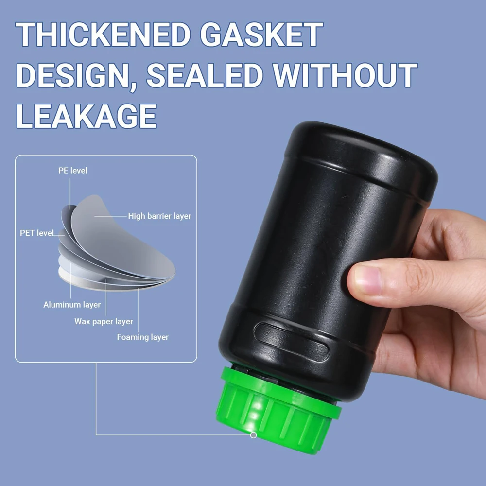 500/1000mlHDPE Darkroom Chemical Storage Bottles Photographic Plastic Containers with lids Empty Liquid Container for Film Photo