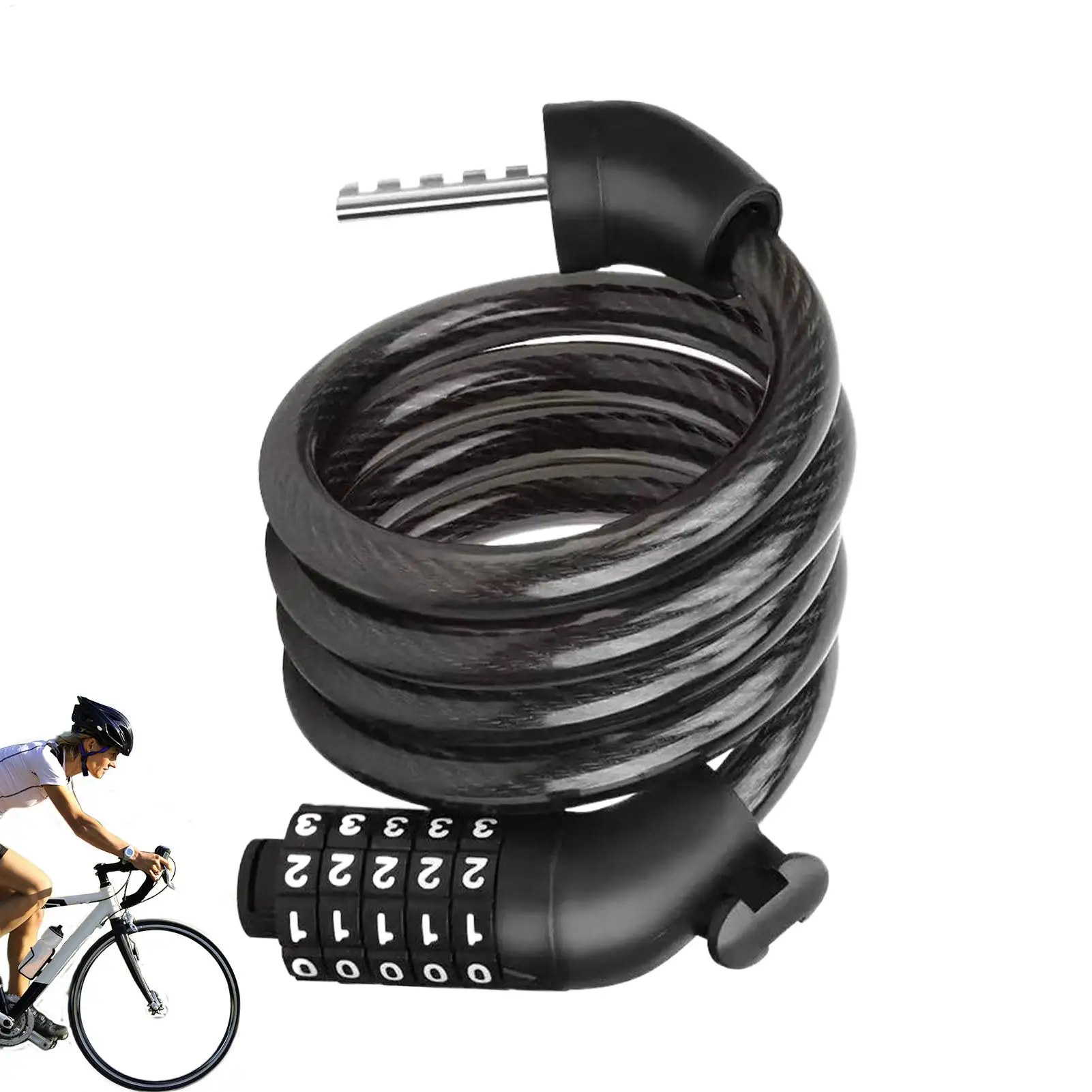 

Lock For Bike 3.6Ft Electric Scooter Locks Anti Theft Compact Security Equipment 5-Digit Locking Guard For Camping Outdoor