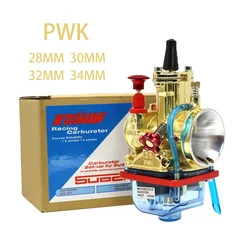 Universal carburetor PWK 30 32 34mm motorcycle gold racing carburetor with transparent bottom cover