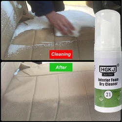 50ml Hgkj 21 Liquid Leather Repair Kit Car Interior Foam Dry Cleaner Spray Upholstery Clean Plastic Restorer Automotive Cleaning