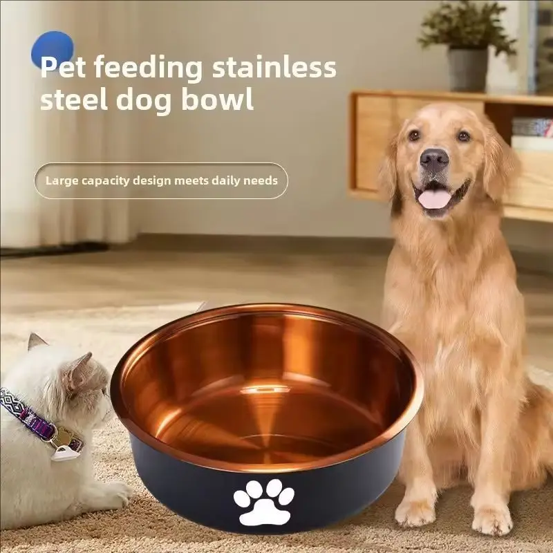 Tigela de aço inoxidável para cães de estimação, antiderrapante, durável, tigelas de alimentação para cães pequenos e médios, alimentador de placemat para gatos, produto para animais de estimação