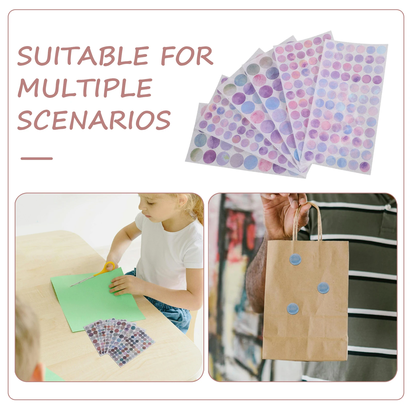 

36 Sheets Colored Stickers Dot Labels Circular Self Adhesive Decorative Handmade DIY Craft Supplies Stationery Arts