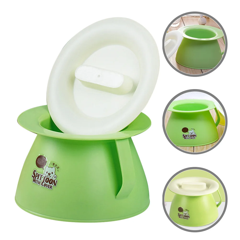 

Plastic Spittoon With Lid Heavy Duty Lightweight Urine Bucket For Elderly Portable Bedside Chamber Pot Unisex Household Hygienic