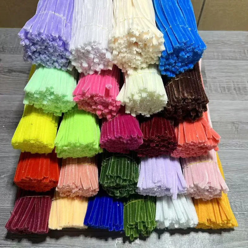  DIY Creative Handmade Mixed Plush Strips Twist Sticks Simulation Flower Making Yarn Rods for Women's T-Shirts